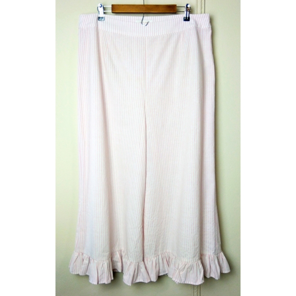 Lost Ink ASOS Wide Leg Ruffle Frill Hem Striped - Picture 4 of 10